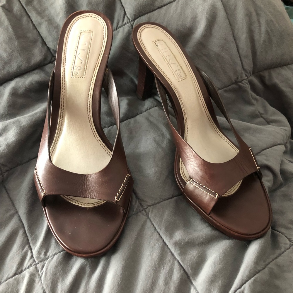 Unisa, Cute,Chocolate Brown, Leather Sandal Heels